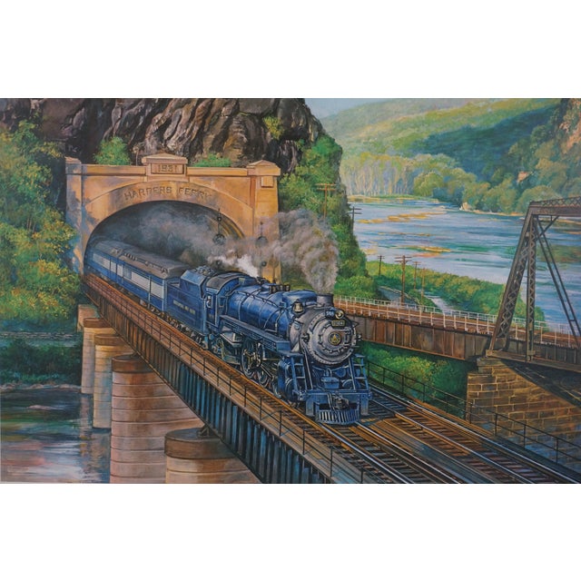 Wood 2 Theodore Xaras Locomotive Collotype Print Harpers Ferry Horseshoe Curve Train For Sale - Image 7 of 10