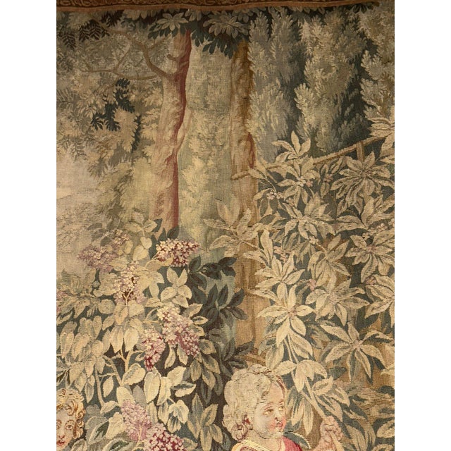 Beige 18th Century French “Spring” From Les Enfants Jardiniers Tapestry For Sale - Image 8 of 12