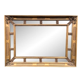Large Mid 20th Century Georgian Ornate Gold Wall Mirror For Sale
