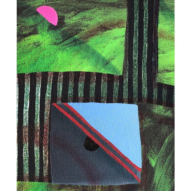 Textile Max Manning “Untitled (CVS143)” Contemporary Green, Blue, & Pink Geometric Abstract Painting, 2019 For Sale - Image 7 of 8