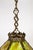 Early 20th Century Cast Bronze & Green Amber Slag Glass Hex Paneled Pendant Light For Sale - Image 10 of 13