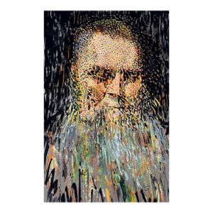 Vintage Abstract Figurative Portrait of Bearded Man, Signed (C. 1994, Oil on Board)/Balla/Andrew Salgado