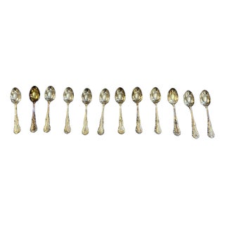 Vintage Silver-Plated Teaspoons with Russell Pattern by Mappin & Webb, Set of 12 For Sale