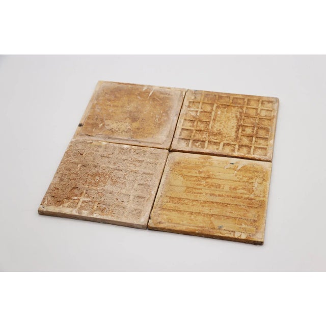 1900s Geometric Antique Tiles, Set of Four, Portuguese For Sale - Image 11 of 12
