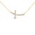 Haus of Brilliance Gold Vermeil Diamond Accent Cross Bar Necklace For Sale - Image 4 of 4