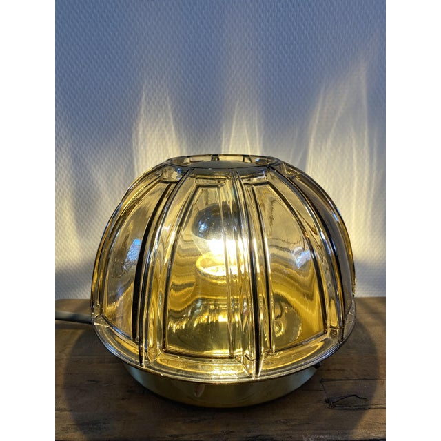 Beautiful wall or flush mount lamp by glashütte limburg, germany. mid-century modern light, made in 1960s/1970s. smoked,...