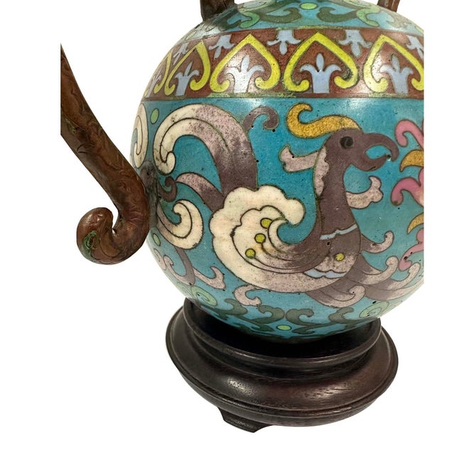 Early 20th Century Hand-Crafted Chinese Cloisonné Ewer / Teapot For Sale - Image 12 of 15