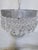 Vintage Mid-Century Modern Reeded Chrome Tiered Crystal Chandelier For Sale - Image 9 of 10