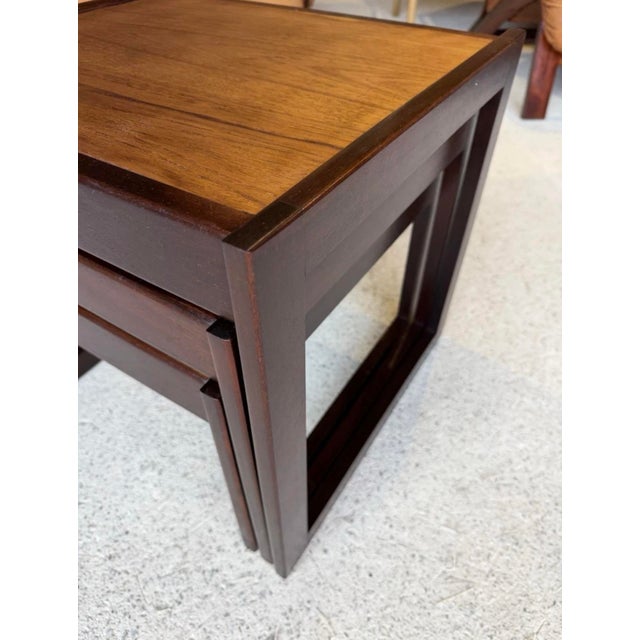 Mid-Century Modern Danish Nesting Tables, 1970s, Set of 3 For Sale - Image 16 of 18