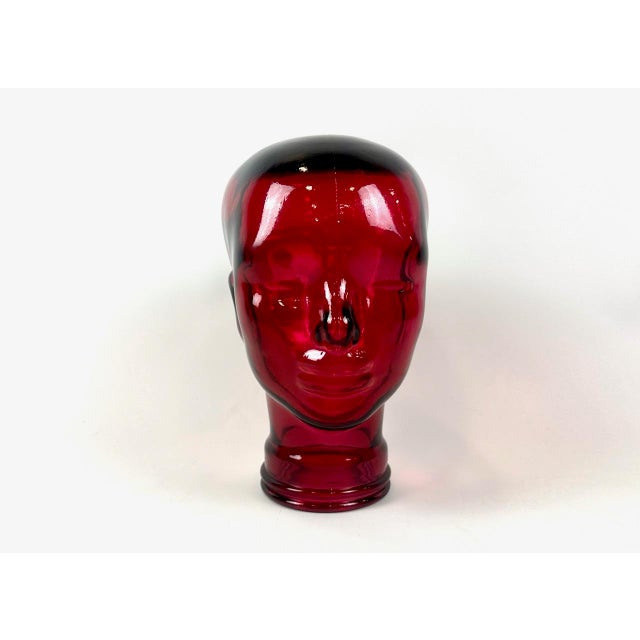 Mid-Century Modern Vintage German Red Glass Head, 1970s For Sale - Image 3 of 13