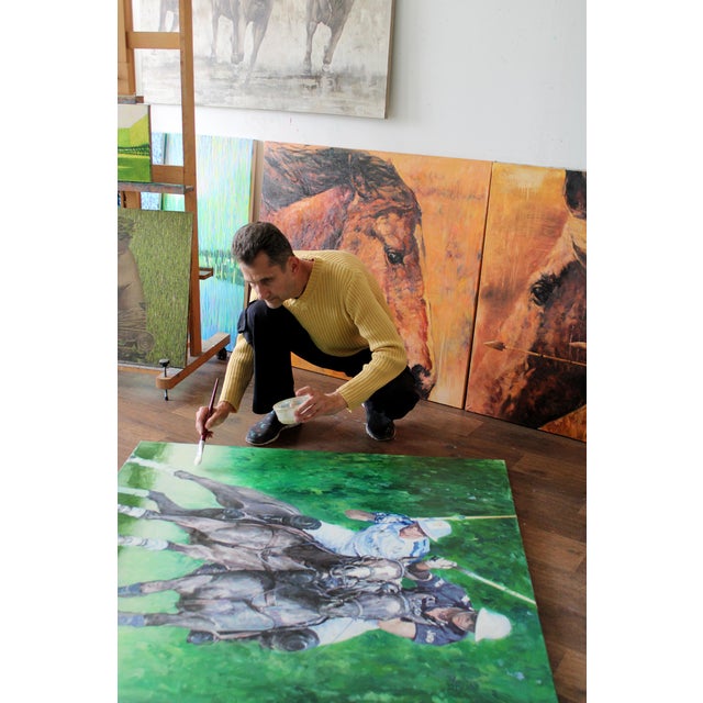 Artist Andrei Sitsko "Reflection in the Water. Lago Di Garda" Modern Original Painting For Sale - Image 9 of 11