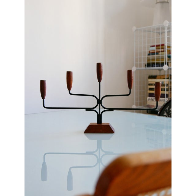 Mid-Century Modern Danish Teak Candleholder, 1960s For Sale - Image 6 of 7