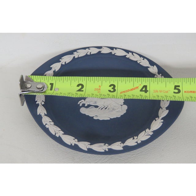 Wedgwood Dark Blue Jasperware Small Trinket Tray Pin Dish Made in England 5001b For Sale - Image 11 of 11