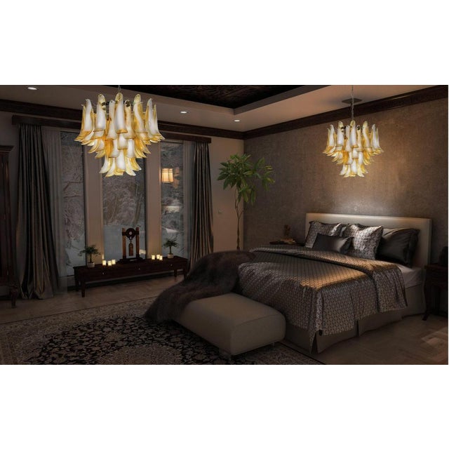 Italian Caramello Petal Chandeliers, 1995, Set of 2 For Sale - Image 10 of 18