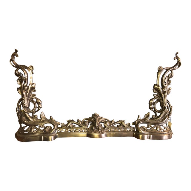 Late 20th Century Silver Finish French Chenets For Sale