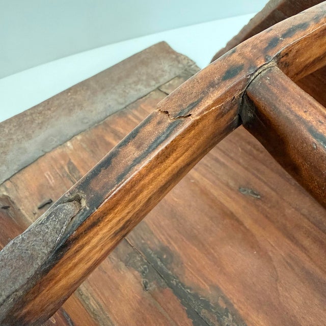 Metal Antique Large Wooden Grain Scoop For Sale - Image 7 of 11