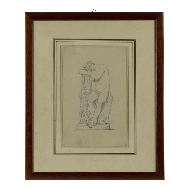 Giovanni Fontana, Sleeping Boy, Original Drawing, 16th Century For Sale