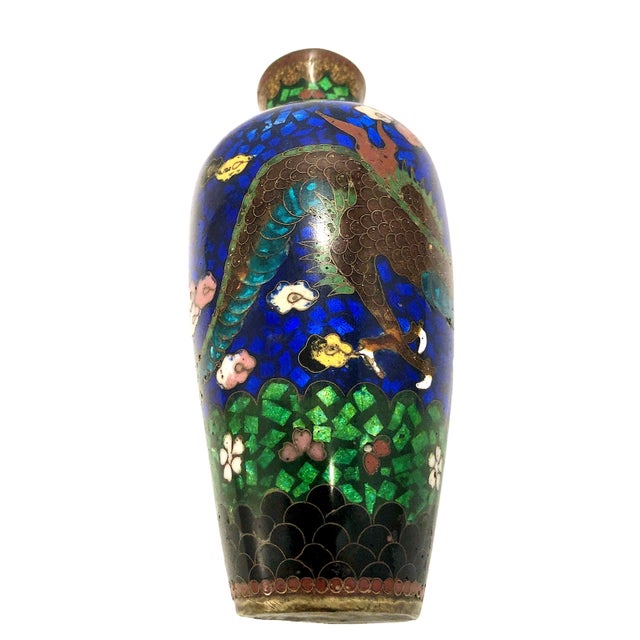 Late 19th-Century Japanese Cloisonné Dragon Cabinet Vase For Sale - Image 13 of 14