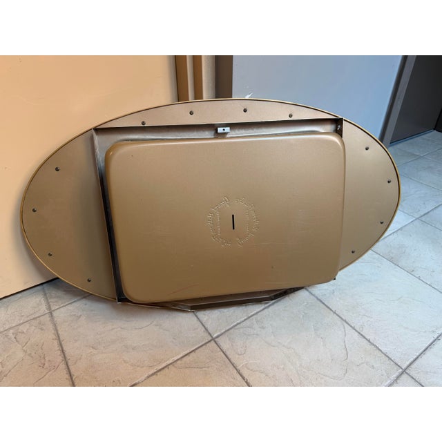 Vintage C. 1950s Oval Hollywood Regency Recessed Medicine Cabinets. A Pair For Sale - Image 4 of 12
