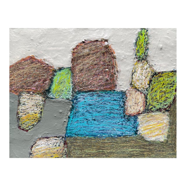 "Creek 1999" Original Mixed-Media Abstract on Panel by Zac Woodiel For Sale