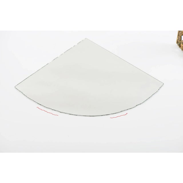 1950s Vintage Brass Corner Console Table With Mirror Top For Sale - Image 11 of 12