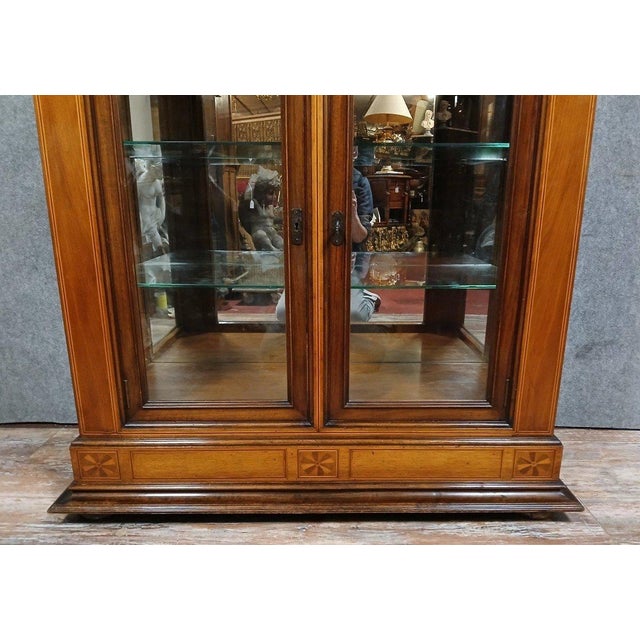 Brown Napoleon III Bookcase in Precious Wood Marquetry from Mercier et Chaleyssin, Lyon, France For Sale - Image 8 of 10