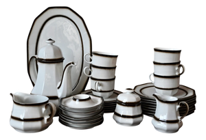 Bohemian Porcelain Breakfast Tea Set from Winterling Bavaria, 1960s, Set of 21