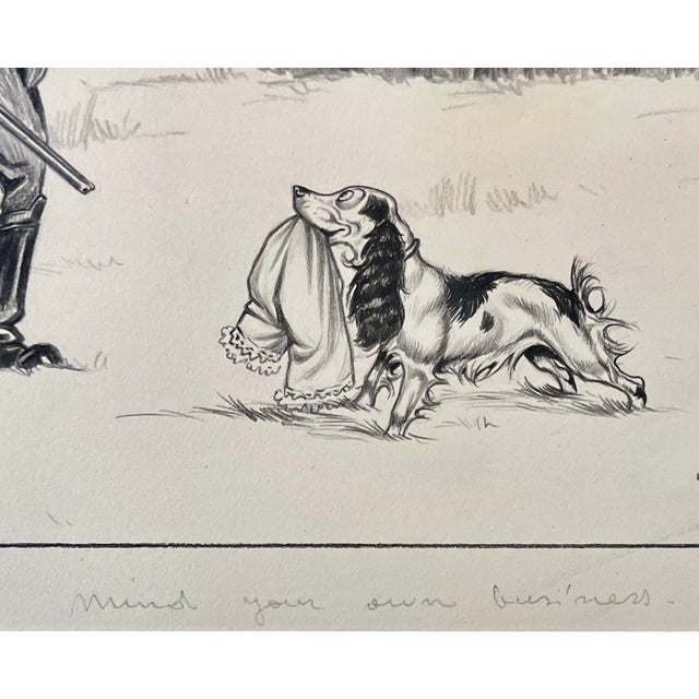 1950s Original Dog Drawing by Vincenzo Zito, Framed Chairish