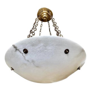 Large French Directoire Style Alabaster Chandelier Pendant Light For Sale