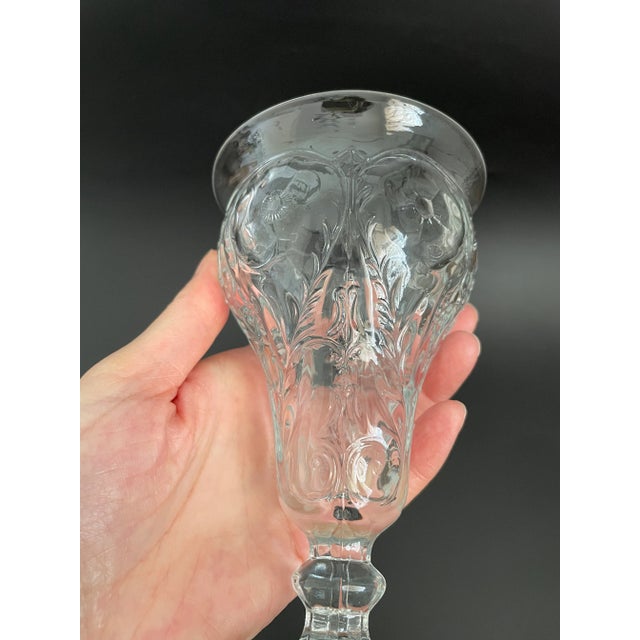 Early 20th Century McKee Depression Glass Rock Crystal Clear 7.5 Oz Low Water Goblets - Set of 8 For Sale - Image 5 of 10