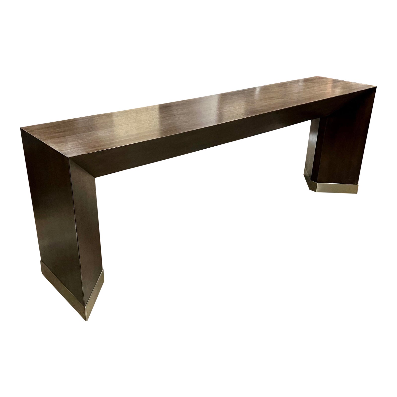 Vanguard Furniture Dune Cavallo Brown and Brass Console Table Chairish