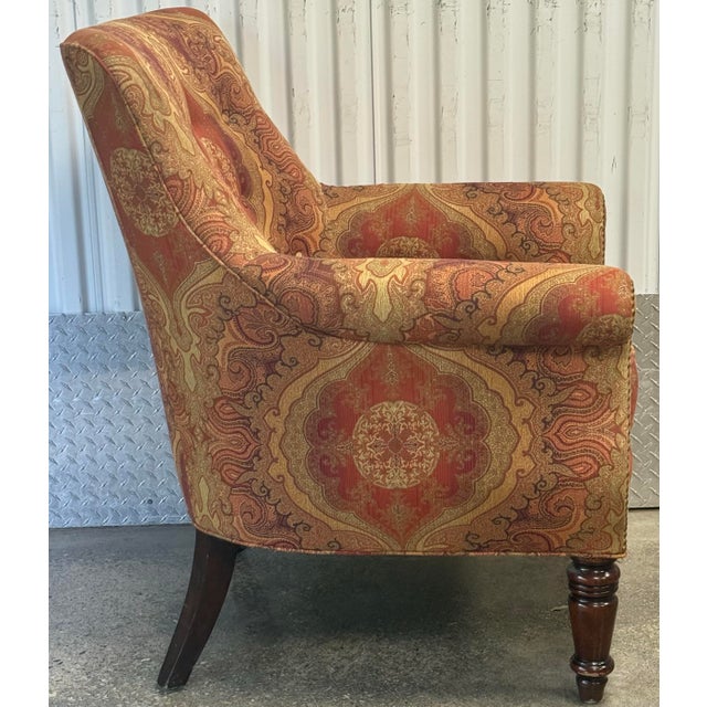 2000 - 2009 Greenbaum Interiors Upholstered Lounge Chair With Ottoman For Sale - Image 5 of 9