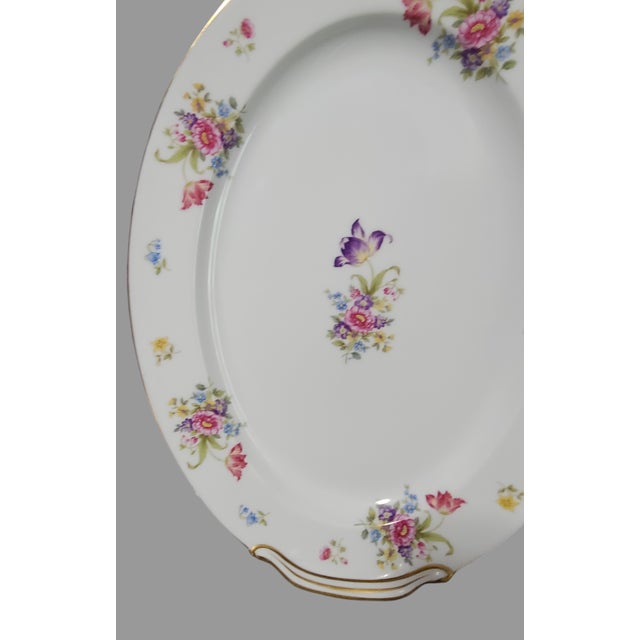 Vintage Noritake Japan Hand Painted Floral Gilded Large Serving Platter For Sale - Image 6 of 9