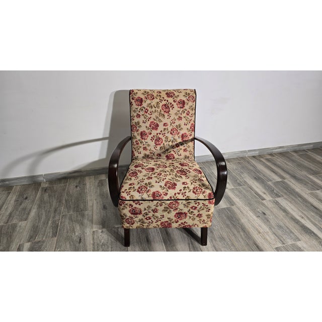 Textile Art Deco Lounge Chair by Jindrich Halabala For Sale - Image 7 of 11