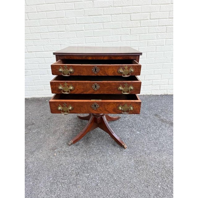 American Antique American Ducan Phyfe Style Mahogany Work Side Table For Sale - Image 3 of 12