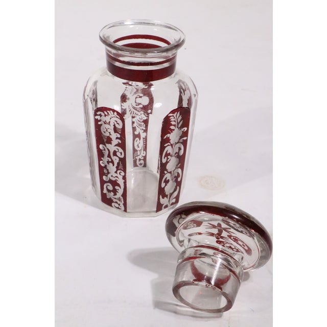 Early 20th Century Bohemian Ruby to Clear Glass Preserve Jar For Sale - Image 9 of 10