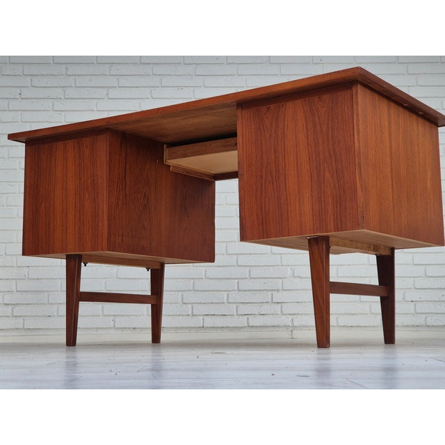 Vintage Danish Teak Desk, 1960s For Sale - Image 9 of 18