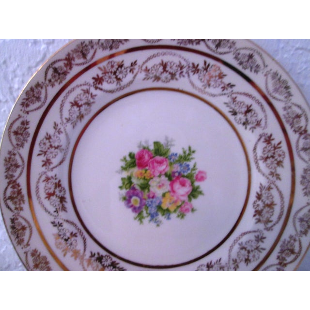 Vintage 22k Floral Dessert Plates - Set of 6 For Sale - Image 4 of 6