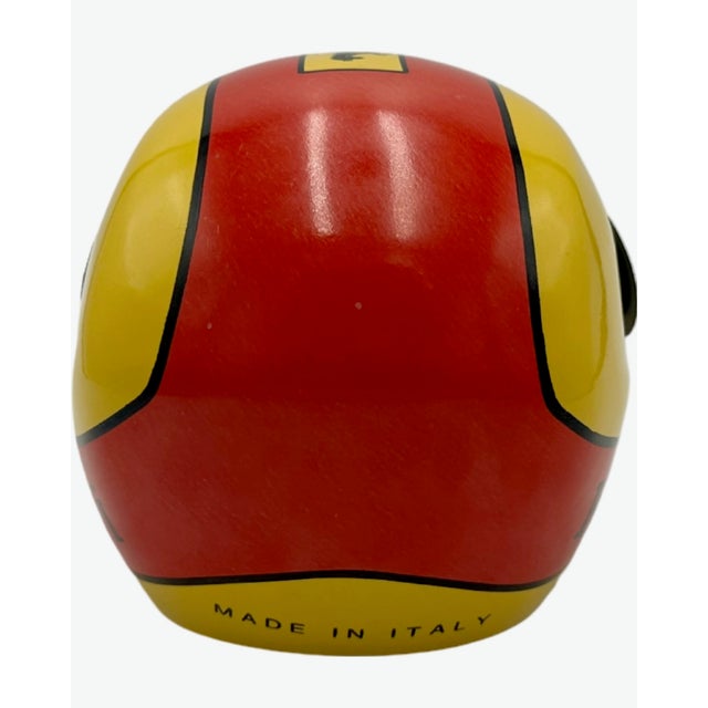 Ceramic Vintage Club Ferrari Helmet Ashtray Ceramic Sports Car Racing For Sale - Image 7 of 12