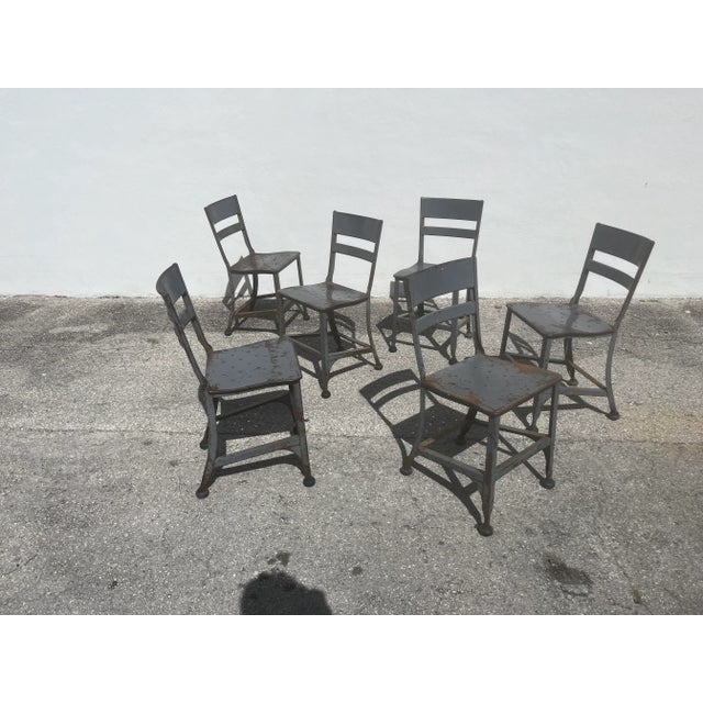 Metal 1940s Toledo Steel Dining Chair, Industrial, Usa - Set of 6 For Sale - Image 7 of 12