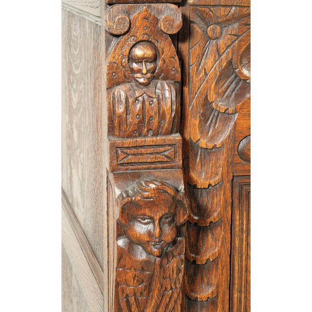 Brown Baroque Style Oak Credenza For Sale - Image 8 of 14