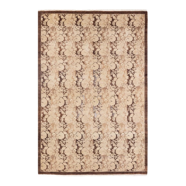 Mogul, One-of-a-Kind Hand-Knotted Area Rug - Brown, 5' 2" x 7' 10" For Sale