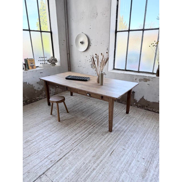 Brown Vintage Farmhouse Dining Table in Oak, 1950 For Sale - Image 8 of 18
