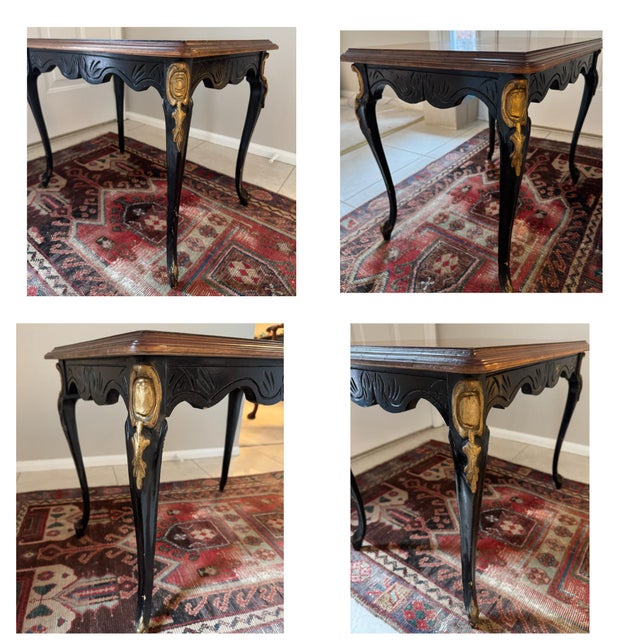 Vintage Louis XV Lombardy Style Marquetry Top Side Table For Sale - Image 13 of 16