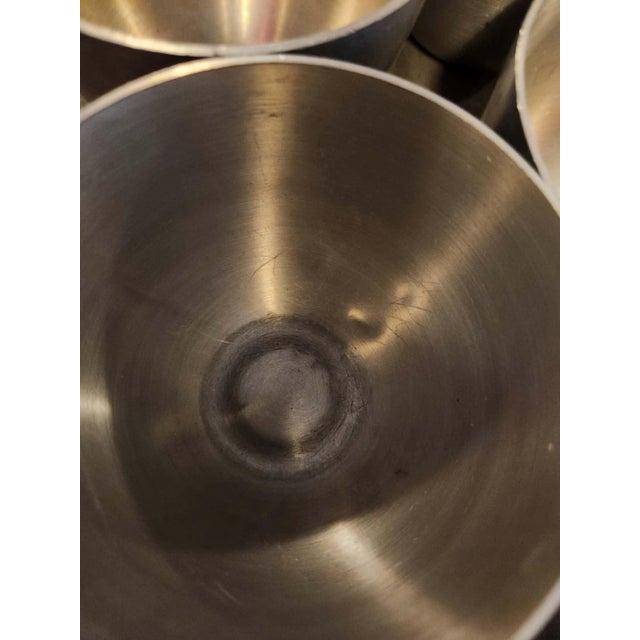 American Vintage Stieff Pewter Jefferson Cups - American Colonial Revival Barware - Set of 4 For Sale - Image 3 of 6