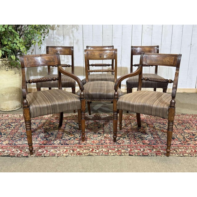 19th Century English Chairs and Armchairs Set in Mahogany, Set of 6 For Sale - Image 14 of 14
