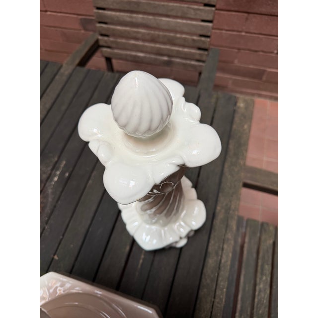 Mid 20th Century Monumental Mid-Century Viúva Lamego Portuguese White Glazed Ceramic Finial, 48.5” For Sale - Image 5 of 12