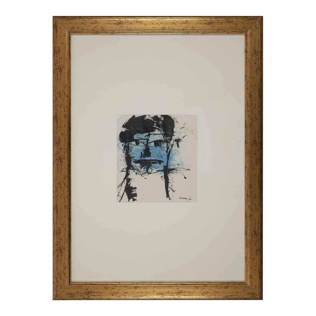 Sergio Barletta, Blue Face, Original Lithograph, 1960 For Sale