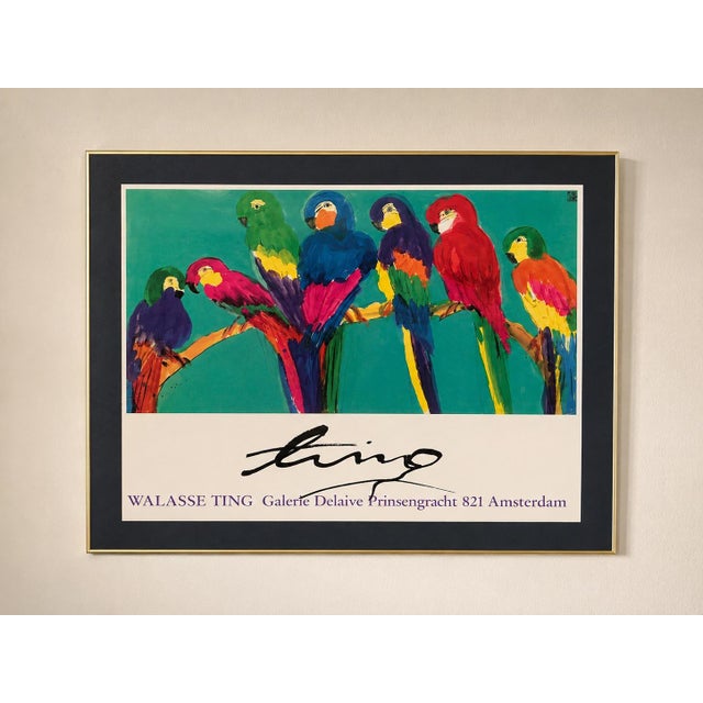 Offering a vibrant 1983 exhibition poster by celebrated Chinese-American artist Walasse Ting (1929–2010), created for...