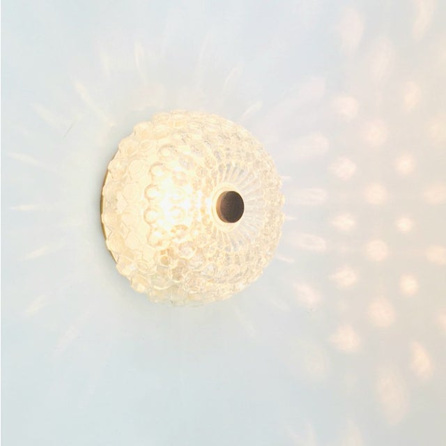 1960s Mid-Century Modern Diamond Glass Wall Light or Flush Mount/Ceiling Light From Limburg For Sale - Image 6 of 10